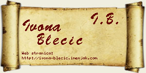 Ivona Blečić vizit kartica